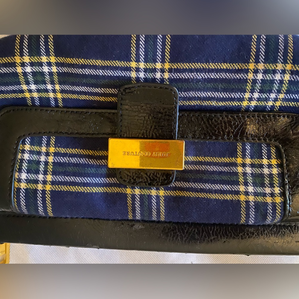 Y2K Vintage Juicy Couture Derby Wristlet Eton blue Plaid classy chic
